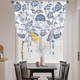 thumbnail image 4 of Farmhouse Floral Tie Up Curtain 45 Inches Long, Lake Blue Pastoral Botanical Country Rustic Balloon Style Kitchen Window Curtain Over Sink, Small Window Rod Pocket Curtain 52"x45", 4 of 9