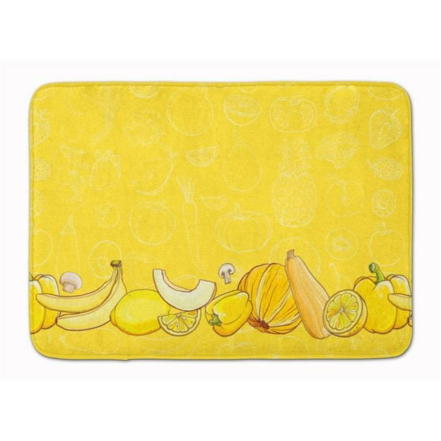 Carolines Treasures BB5134RUG Fruits & Vegetables in Yellow Machine Washable Memory Foam Mat