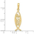 thumbnail image 5 of 14K Yellow Gold Ichthus Fish With Jesus Pendant (30 X 9) Made In Peru c4446, 5 of 6
