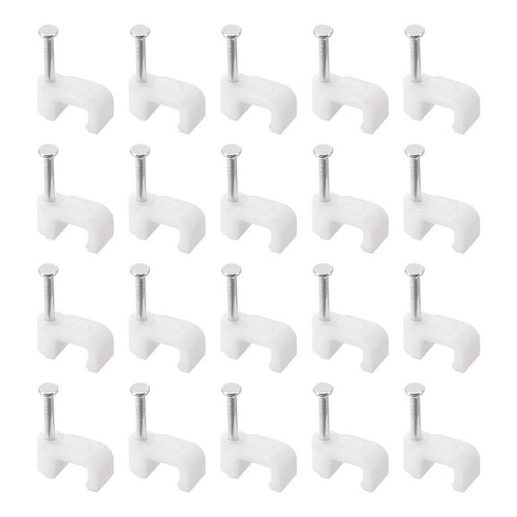 Cable Clips, 100 Pack 7mm Nail in Cable Clips Circle Cable Clamps Cable Tacks Cord Clips