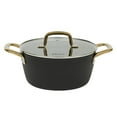thumbnail image 6 of Oster Premium Abborttsford 16 Piece Aluminum Pots and Pans PFA Free Ceramic Non stick Induction Cookware Set - Black W/ Gold, 6 of 20