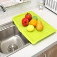 thumbnail image 5 of 18 x 13" Kitchen Drain Board, Large Plastic Draining Tray with Side Drop Slope Diversion, Side Dish Drying Tray, Dish Drainer Drip Rack Tray with Non-Slip Base, 5 of 6