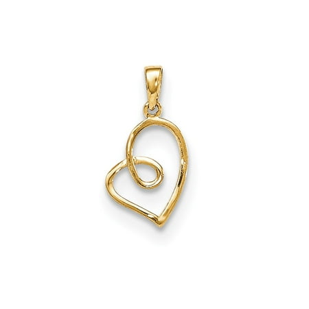 14k Yellow Gold Children's Heart Pendant
