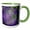 Green/White, variant on 3drose, Plum Purple and Lime Green Diamond Abstract Design with Leaves, 11oz Two-tone Green Mug