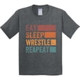 thumbnail image 3 of Inktastic Eat Sleep Wrestle Repeat Youth T-Shirt, 3 of 5