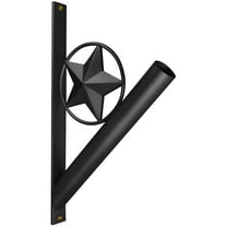 Iron Star Flag Pole Holder Wrought Iron Wall Mount Bracket, by Anley