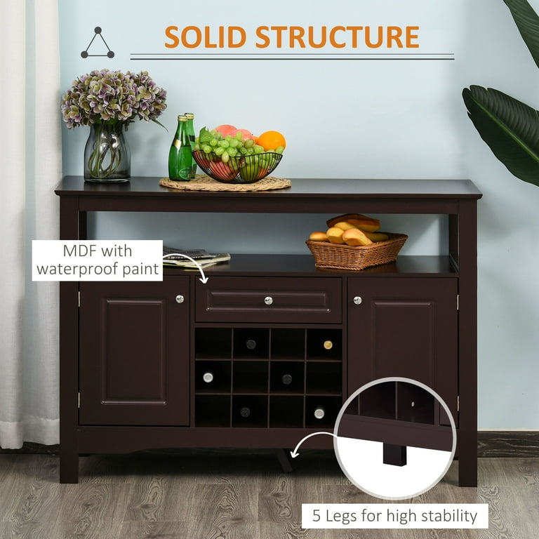 Espresso buffet with wine rack new arrivals