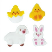 Easter Buddies Molded Sugar Cake/Cupcake Decorations - 12 ct