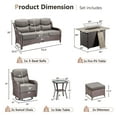 thumbnail image 2 of Planntonneo 7 Pieces Wicker Outdoor Patio Furniture Set with Fire Pit Table, 2 Swivel Rocking Chairs and Sofa with 6" Thick Cushion, 2 Ottomans and Rattan Table, Brown/Grey, 2 of 17