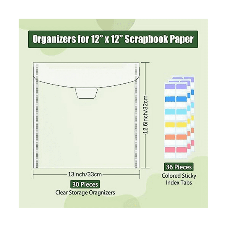 30-Piece Scrapbook Paper Storage Organizer,for 12 x 12 Inch