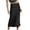 Black, variant on JNGSA Women's Bodycon Maxi Skirts Casual Solid Color Flowing Skirt Sexy Wrap Skirt for Women Trendy Ankle length Drawstring Zipper Skirts Black