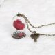 thumbnail image 4 of Collares románticos de La Bella y la Bestia con cadena larga de bronce y flores secas para mujer, 4 of 5