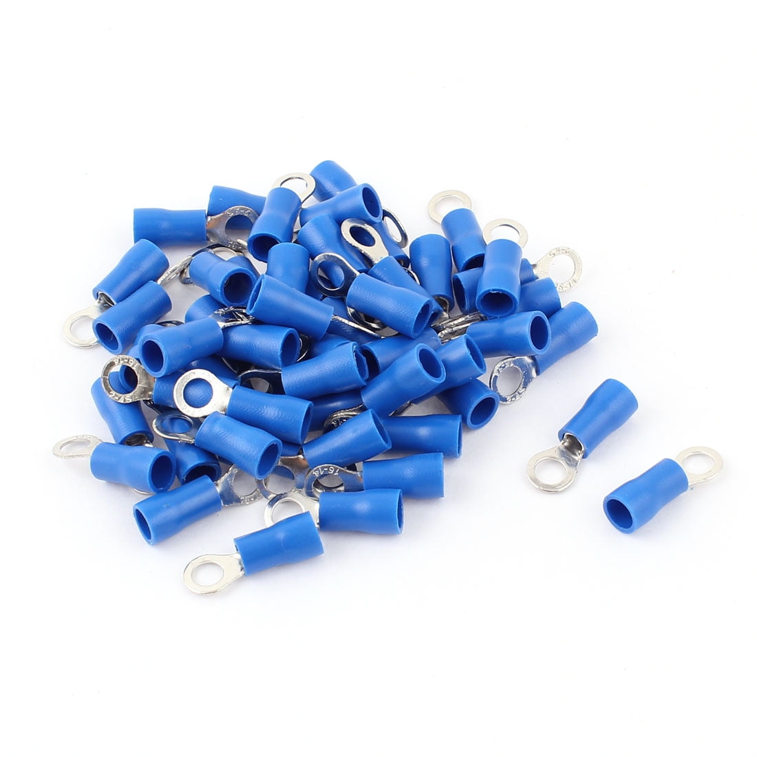 5 Pcs Ground Insulated Wire Connector Ring Crimp Terminal Blue 1416AWG