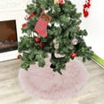 thumbnail image 5 of RuiJiao Premium Soft Christmas Tree Skirt 35cm, Durable Polyester and Spandex, Pink/White, Festive Holiday Decor for Tree Base and Gifts, 5 of 8