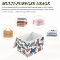 thumbnail image 7 of Foldable Fabric Storage Bin With Handle Collapsible Basket Box Storage With Lid Organizer Buttflies Vetor, 7 of 7