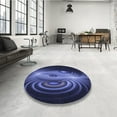 thumbnail image 4 of Ahgly Company Machine Washable Indoor Rectangle Transitional Night Blue Area Rugs, 6' x 9', 4 of 7