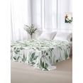 thumbnail image 5 of Sage Green Leaf King Size Flat Sheet, Wrinkleproof & Fadeproof Cooling Flat Bed Sheet Only, Country Eucalyptus Nature Plant Branch Breathable Soft Bedding Top Sheets 105 x 98 Inches, 5 of 8