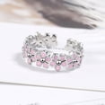 thumbnail image 4 of Anillo de moda de las mujeres Abrir Anillos Ajustable Anillo de flores de color rosa Anillo Cute Girl Cumpleaños Regalo, 4 of 5