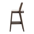 thumbnail image 5 of Counter Height Bar Stools, Rubberwood Stools with Beige Polyester Fabric Seat and Dark Brown Finish, Farmhouse Dining Stools for Kitchen, Breakfast Nook, Cafe, Set of 2, 5 of 10