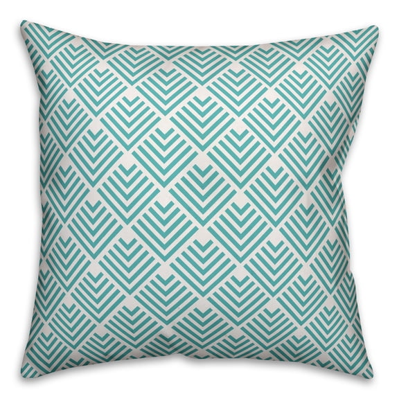 Creative Products Teal Diamond Pattern 18x18 Indoor / Outdoor Pillow