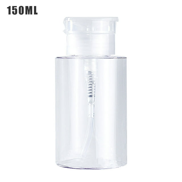 Flacon à Pression Démaquillant Récipient de Stockage Liquide Cosmétique Flacon à Pression en Plastique, Transparent, 150ml