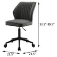 thumbnail image 3 of Vintage Grey Finish & Black Accents - 360-Degree Turn & Adjustable Seating Height - Office Workplace - Comfort with Style, 3 of 6