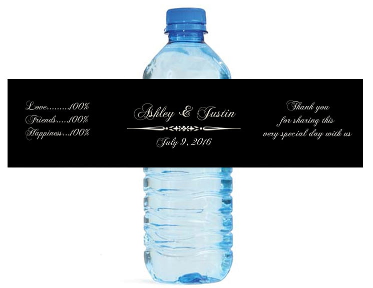 100 Wedding Day Wedding Anniversary Water Bottle labels Engagement Party 