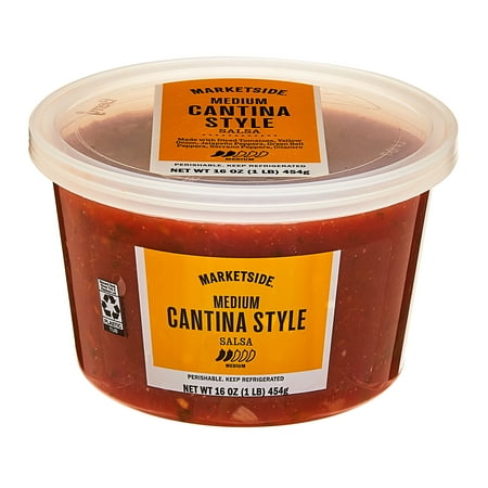 Marketside Medium Cantina Style Salsa, 16 oz, Gluten-Free, Refrigerated, Recyclable Plastic Tub