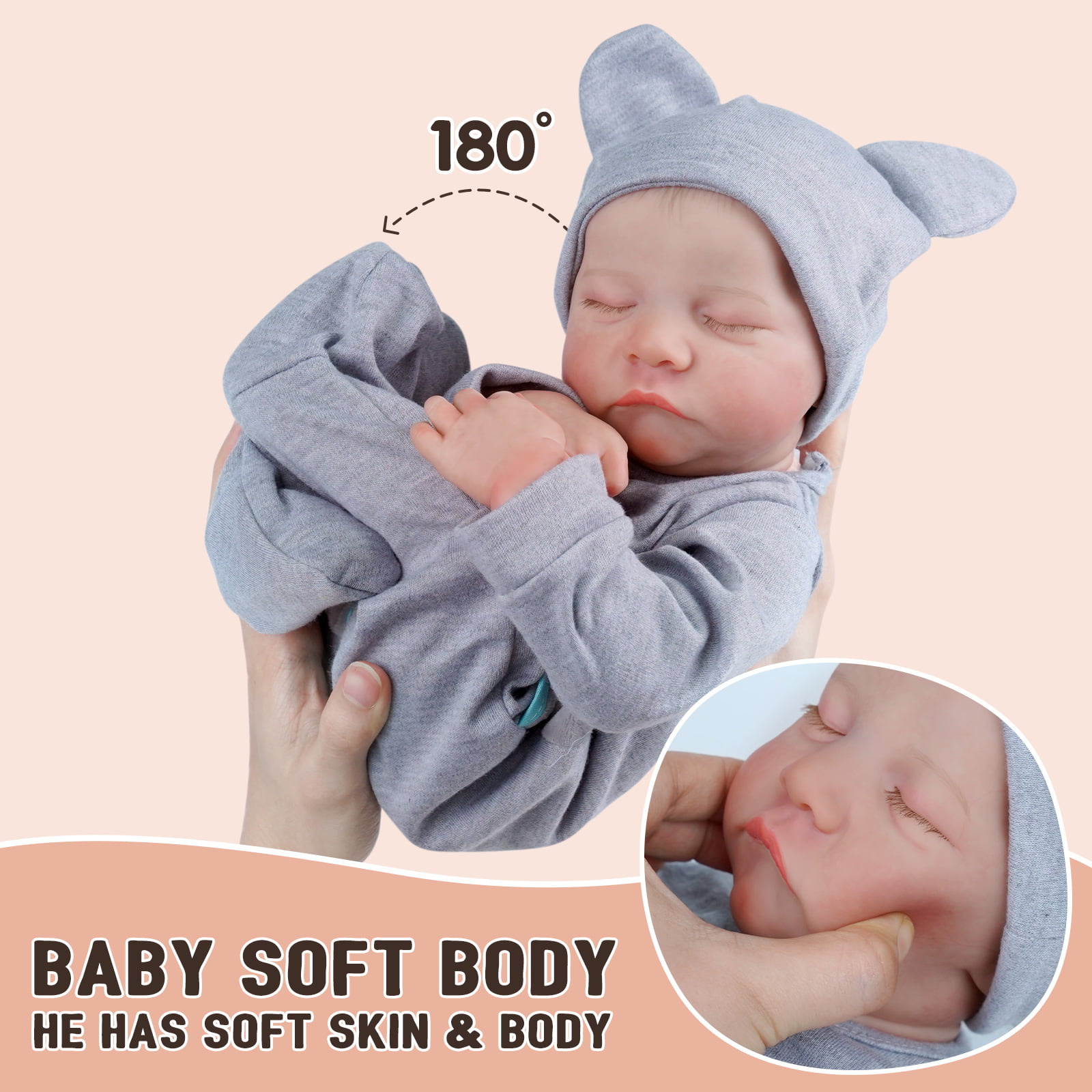 Lifelike Reborn Baby Dolls - 17 inches Realistic Newborn Baby Dolls Real  Life Baby Dolls Soft Cloth Body Baby Boy with Feeding Kit Gift Box for Kids