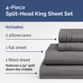 thumbnail image 2 of Juego De Sábanas King Con Cabeza Dividida - Sábanas King Con División Superior Para Camas Ajustables Colchón King Con Cabeza Dividida De Fácil Ajuste - Sábanas King Con Parte Superior Dividida Flexibl, 2 of 8