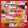 thumbnail image 2 of Pegatinas impermeables, 75 unidades, lemas de advertencia en inglés, 2 of 5