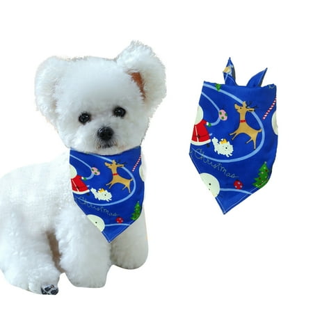 

Cotton Christmas Pet Spit Towel Dog Triangle Scarf Printed Cat Scarf