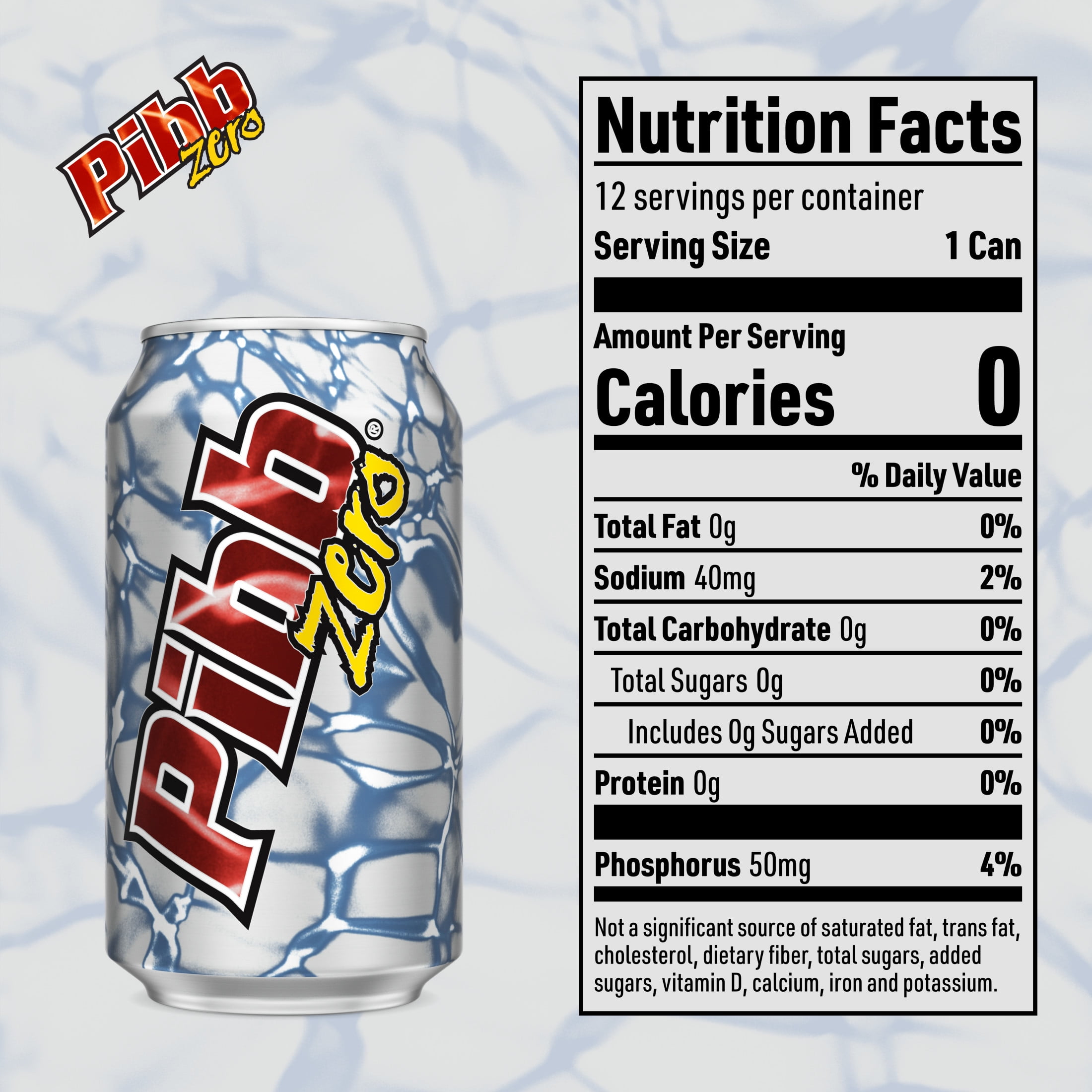 Pibb Diet Zero Sugar Soda Pop, 12 fl oz, 12 Pack Cans