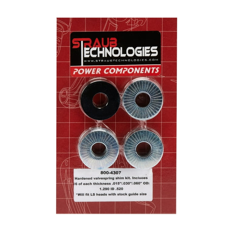 Straub Technologies Valve Spring Shim Kit 16 Each .015/.030/.060 Straub Technologies Valve Spring Shim Kit 16 Each .015/.030/.060