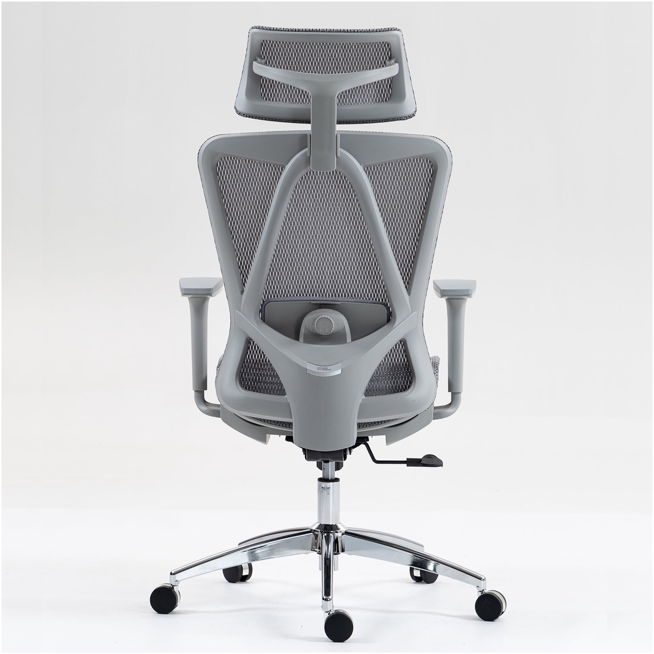 JERFIT Ergonomic Office Chair with Lumbar Support, Adjustable Swivel Desk Chair, Breathable Mesh and Fabric Executive Chair for Home Office, Grey
