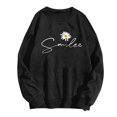 thumbnail image 4 of Wancir Sweatshirts Smile Crewneck Sweatshirt Smile Fashion Casual Letter Print Long Sleeve Shirt Pullover Tops, 4 of 4