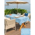 thumbnail image 4 of Outdoor Tablecloth with Umbrella Hole and Zipper, Blue Leaves Rectangle Table Cloth 60x120 Inch Waterproof Tablecloth, Summer Botanical Pastoral Picnic Table Cover for Patio Camping, 4 of 7