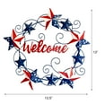 thumbnail image 4 of Hanging Metal Welcome Sign Patriotic Wall Door Decoration, Rustic Americana Star Decorative Sign Front Door Wreath, 4 of 6