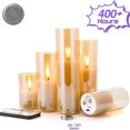 thumbnail image 3 of Velas sin llama Eywamage Gold Glass con mando a distancia, paquete de 5, 3 of 9