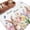 Pink, variant on Grey Easter Round Area Rug 3.3Ft Washable Circle Rugs for Dining Room Table, Spring Watercolor Tulip Flower Plant Wood Grain Non-Slip Carpet Floor Mats Indoor Outdoor Carpet Runner Home Decor