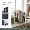thumbnail image 2 of REGALWOVEN Decorative Metal Bookends with Hollow Tree Design, Book Ends Shelves, Non-Skid Bookshelf Black Spatula Bookend 3.9"L x 3.9"W x 5.9"H, 2 of 5
