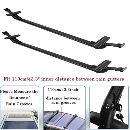 2Pcs/set Universal Adjustable Aluminum Car Top 43.3inch Luggage Roof Rack Cross Bar Carrier Window (Best Roof Mounted Cycle Carrier)