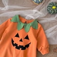 thumbnail image 4 of Weebloom Halloween Baby Rompers Girl Jumpsuit Long Sleeve Pumpkin Outfit With Hat Infants Toddlers Funny Outfits 0-3 Months, 4 of 9