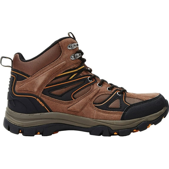 Men's Nevados Talus Mid Hiking Boot Dark Tan/Black/Orange Suede 10.5 M
