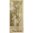 thumbnail image 2 of Camillo Boccaccino 13x24 Black Ornate Framed Double Matted Museum Art Print Titled: Study for the Virgin Annunciate (1529-30), 2 of 5