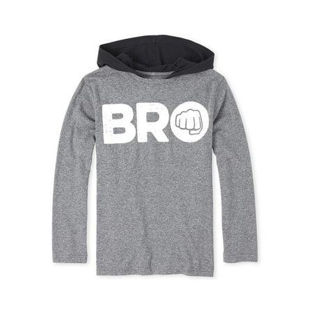 The Children's Place "Bro" Long Sleeve Hooded Shirt (Little Boys & Big Boys)