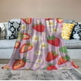thumbnail image 2 of COMIO Strawberry Blanket for Girls - Soft, Fuzzy &amp; Warm - Small Blanket for Crib, Sofa - Pink Cute Christmas Throw Blanket Gifts for Girls, 2 of 6