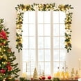 thumbnail image 6 of KOKEBREN 6ft Pre-Lit Christmas Garland with Gold Balls & Magnolia Flowers, Artificial Holiday Garland for Fireplace Mantle, Stair Railing, Indoor/Outdoor Decor​, 6 of 8