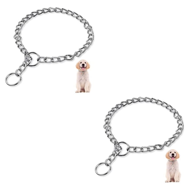 Baohd Pet Walking Chain Lightweight And Sturdy Metal Collar For Comfortable Pet Walks Dog Chain Collars 2Set