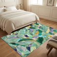 thumbnail image 4 of Area Rugs 4'x6'. Abstract Leaves Carpet Runner Indoor Outdoor Rugs Home Decor Aesthetic, Green Leaf Luxury Foliage Marble Texture Non Slip Mats Washable Accent Rug for Living Room Bedroom, 4 of 8